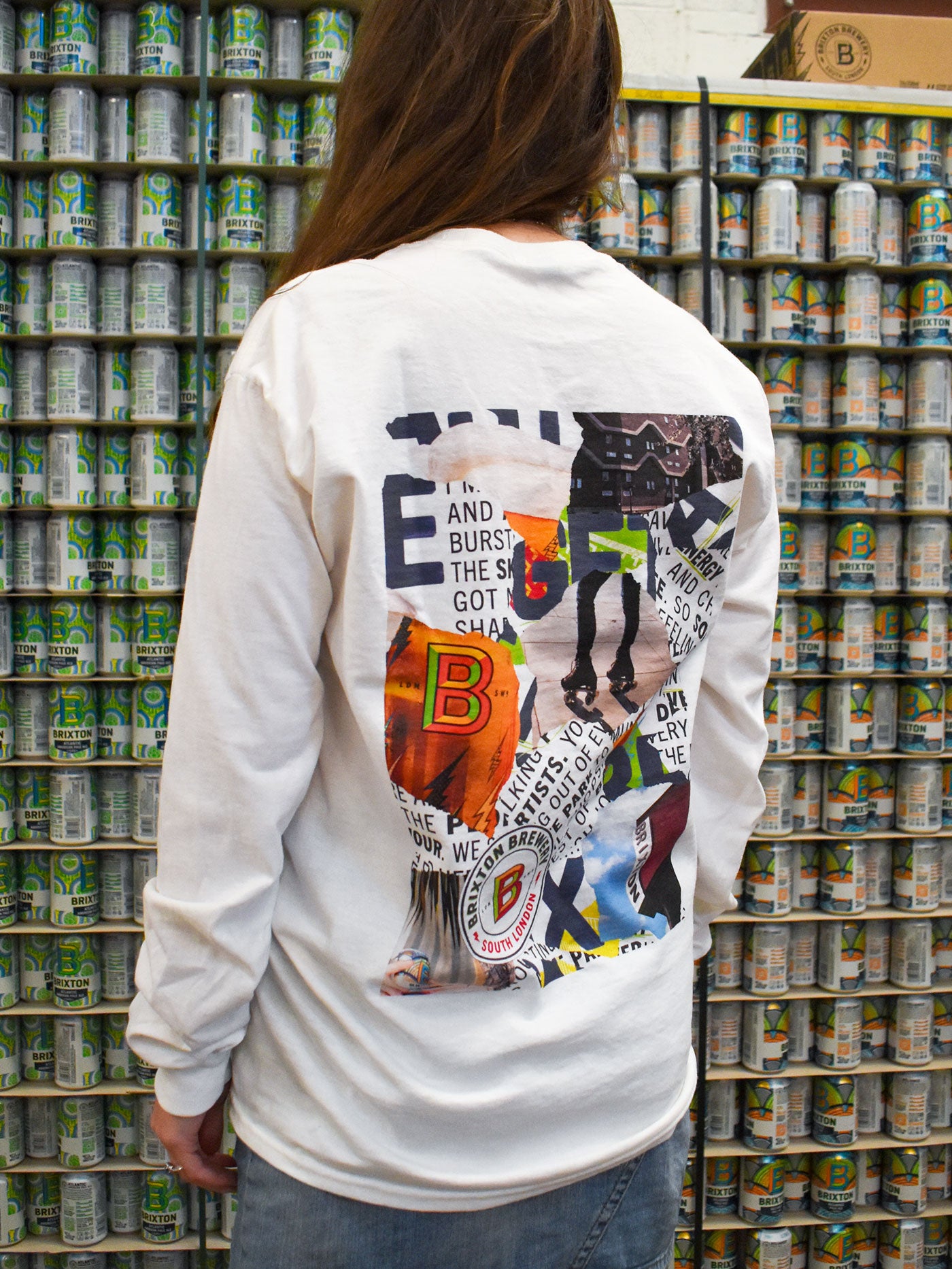 Brixton Brewery White Collage L/S T-Shirt